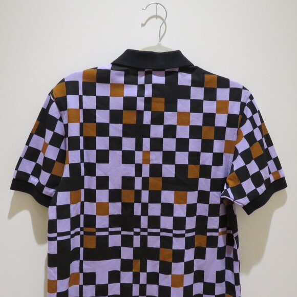 FRED PERRY Chequerboard Ultra Violet Polo Shirt Mod Preppy - Men's Size S NWT - Picture 11 of 15
